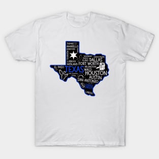 Corpus Christi Texas cute map Houston San Antonio Dallas Austin Fort Worth El Paso T-Shirt